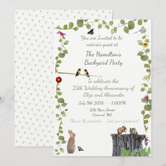 Backyard Party: invitations (Front/Back)