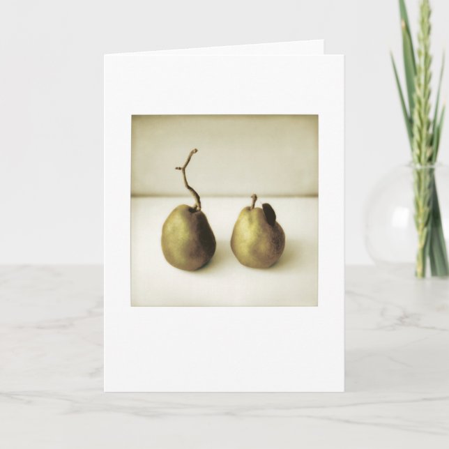 Backyard Pears Photo Painting Blank Greeting Card (Front)