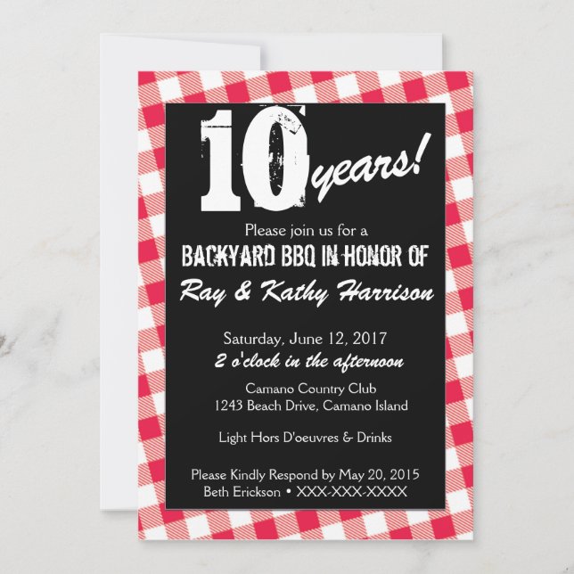 Backyard Picnic Anniversary Invitation Template (Front)