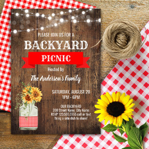 Backyard Picnic Party Invitation