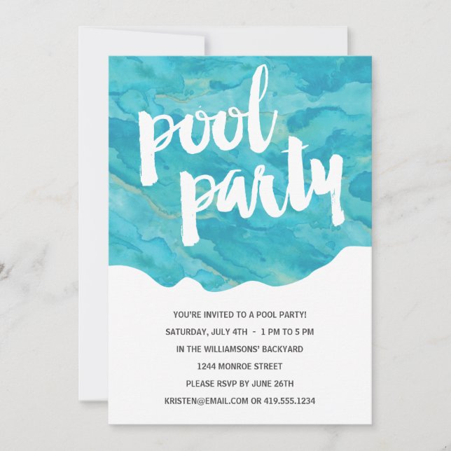 Backyard Splash | Pool Party Invitation (Front)