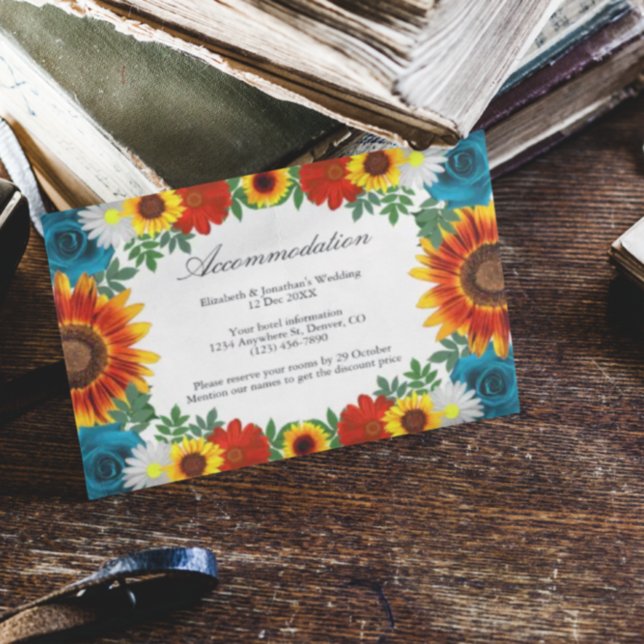 Backyard Summer Floral Accommodation Enclosure Card (Creator Uploaded)