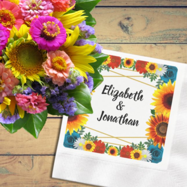 Backyard Summer Floral Geometric Napkin (Creator Uploaded)