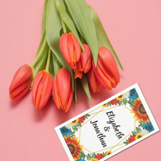 Backyard Summer Floral Geometric Napkin (Creator Uploaded)