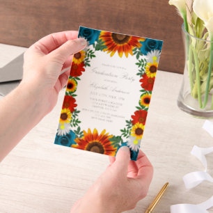Backyard Summer Floral Graduation Party Vellum Invitations