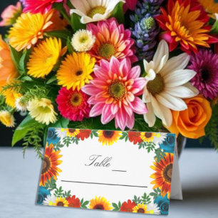 Backyard Summer Floral Place Card