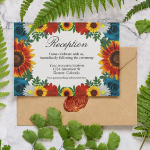 Backyard Summer Floral Reception Enclosure Card