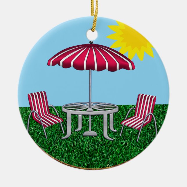 Backyard Summer Relaxing Ceramic Tree Decoration (Front)