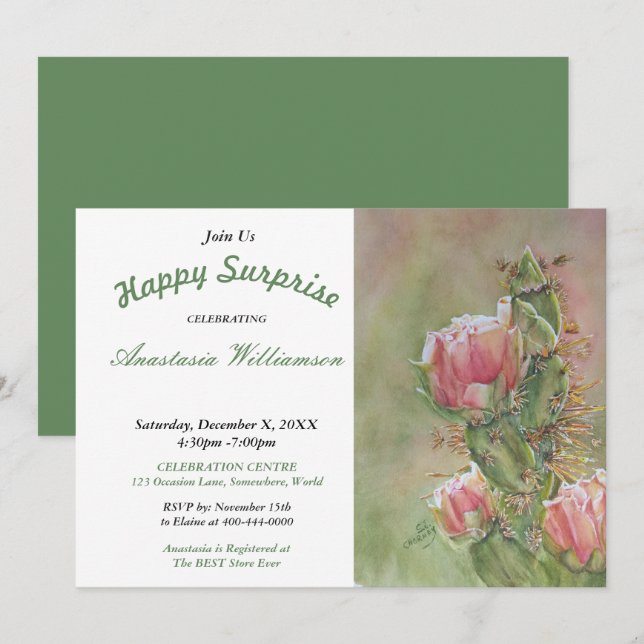 BACKYARD SURPRISE PARTY INVITATION (Front/Back)