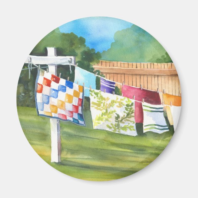 Backyard Washline Sticker Magnet (Front)