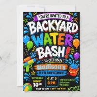 Backyard Water Bash Colourful Kids Splash Birthday