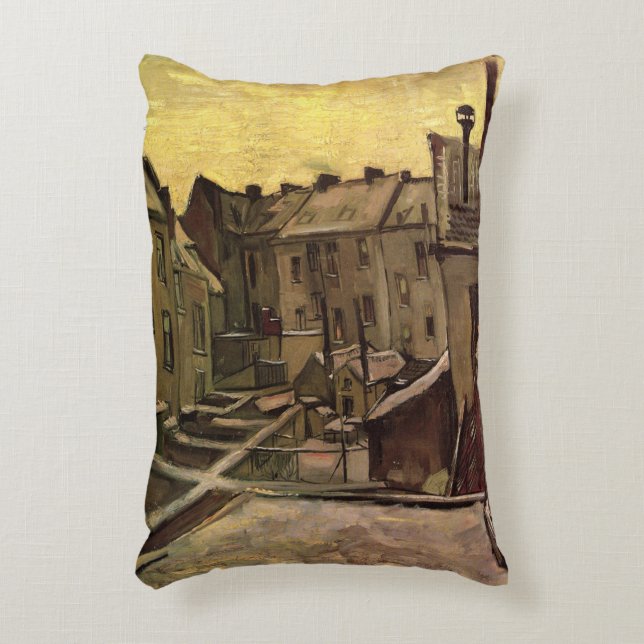 Backyards of Old Houses by Vincent van Gogh Decorative Cushion (Front(Vertical))