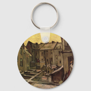 Backyards of Old Houses by Vincent van Gogh Key Ring