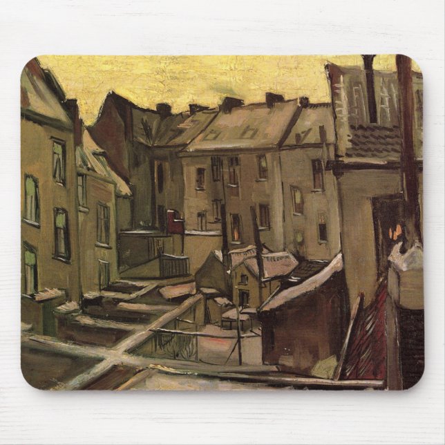 Backyards of Old Houses by Vincent van Gogh Mouse Mat (Front)