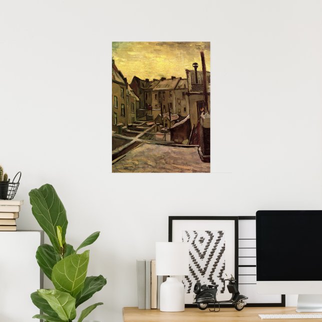 Backyards of Old Houses by Vincent van Gogh Poster (Home Office)