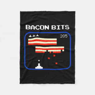 Bacon 8-bits Video Game Player Retro Nerd Geek Fleece Blanket