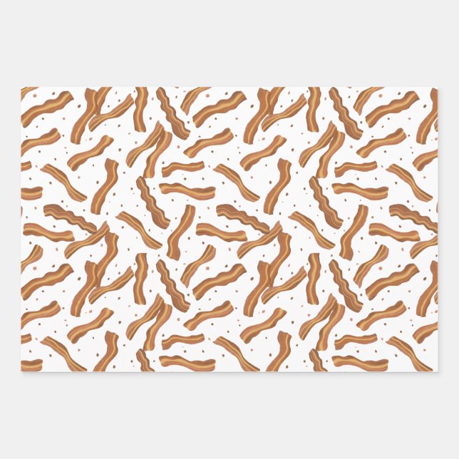 Bacon and bits pattern wrapping paper sheet (Front)