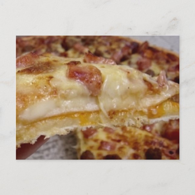 Bacon And Cheese Breakfast Pizza Recipe Postcard (Front)