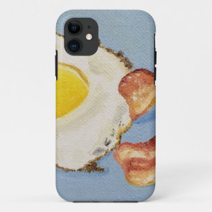 Bacon and Egg Breakfast painting iPhone 11 Case