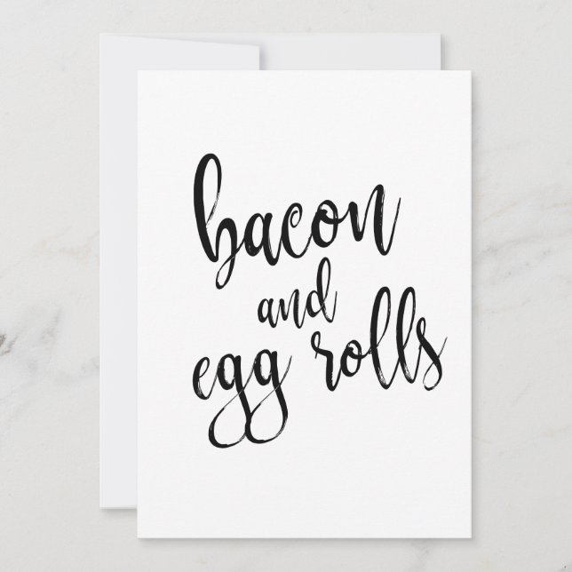 Bacon and Egg Rolls Affordable Calligraphy Sign (Front)