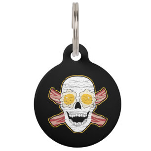 Bacon and Egg Skull Pet Tag