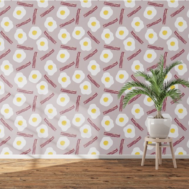 Bacon and Egg Wallpaper (Fun bacon and egg food themed wallpaper)