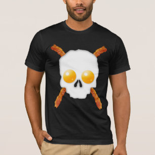Bacon and Eggs Breakfast Skull T-Shirt