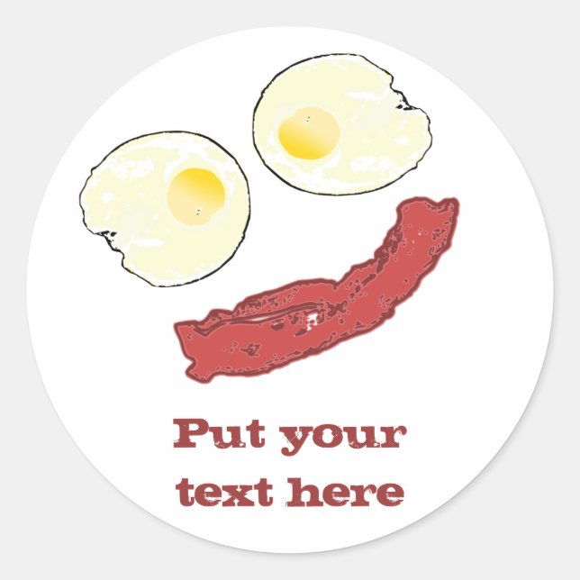 Bacon and Eggs Classic Round Sticker (Front)