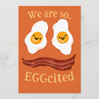 Bacon and eggs funny party invitation announcement