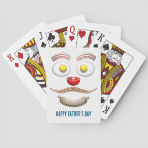 Bacon and Eggs on a Happy Fathers Day Playing Cards