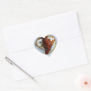 Bacon And Eggs On Love Heart Bread, Sticker