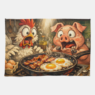 Bacon and Eggs Panic Tea Towel
