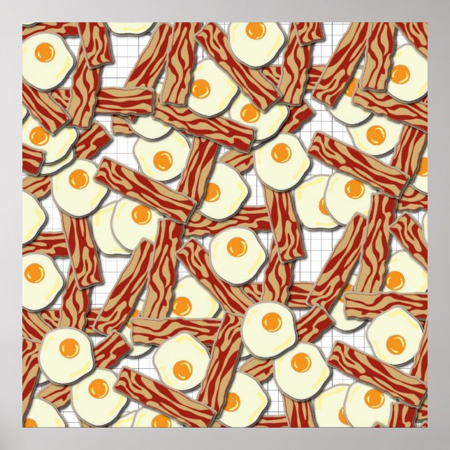Bacon and Eggs Pattern Poster (Front)