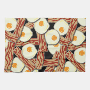 Bacon and Eggs Pattern Tea Towel
