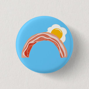 Bacon and Eggs Rainbow 3 Cm Round Badge