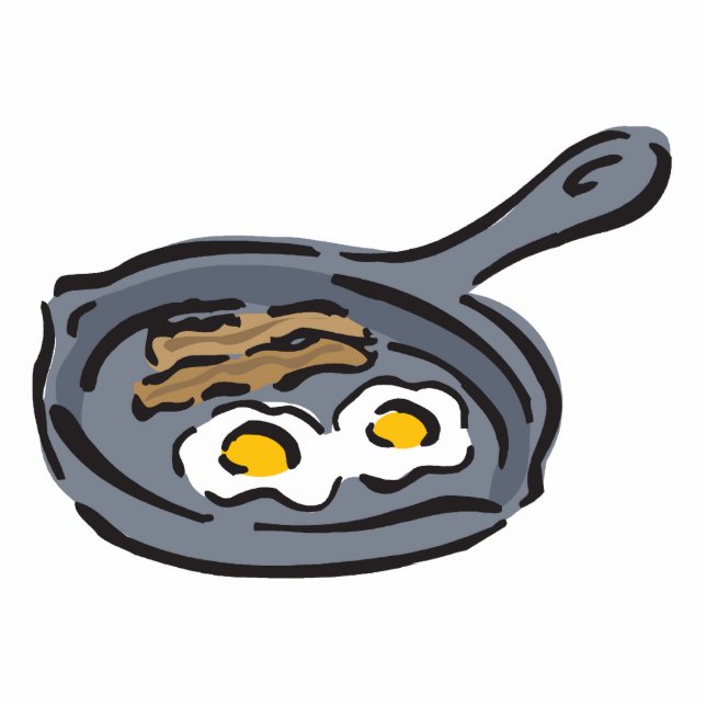 bacon and fried eggs standing photo sculpture (Front)