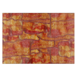 Bacon Background Pattern, Funny Fried Food Cutting Board
