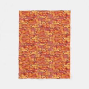 Bacon Background Pattern, Funny Fried Food Fleece Blanket