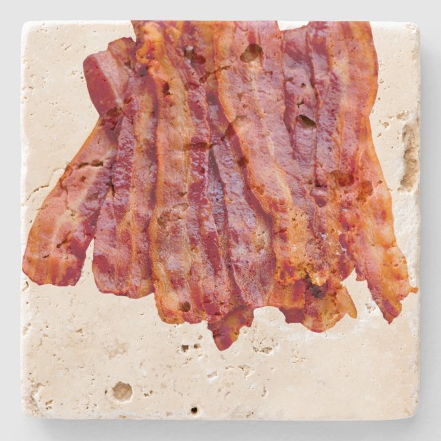Bacon Bacon Bacon Stone Coaster (Front)