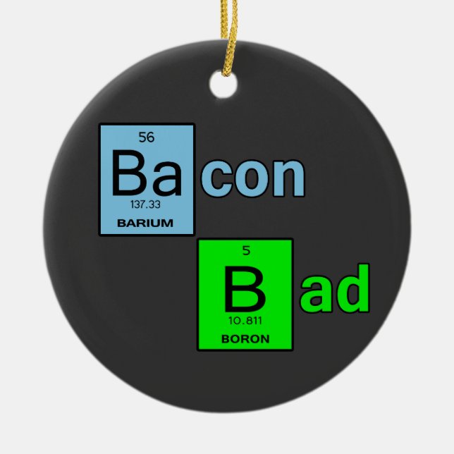 Bacon Bad Ceramic Tree Decoration (Front)