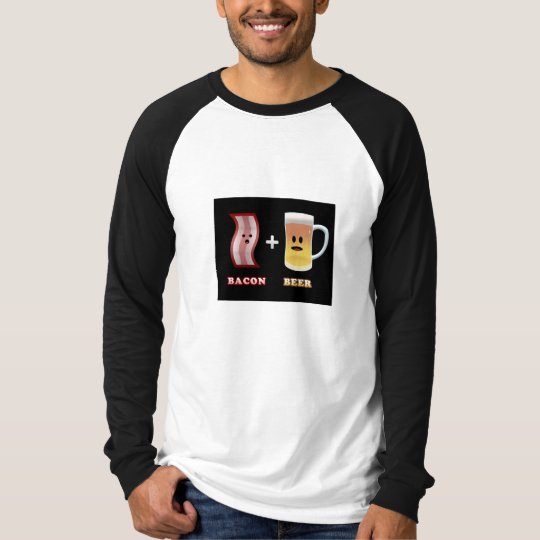 Bacon + Beer Are Surprised! (black bkgd) T-Shirt