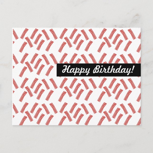 Bacon Birthday Any Occasion Pattern Personalised Postcard (Front)