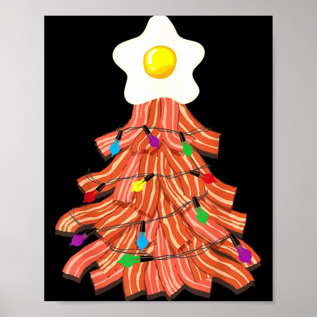Bacon Christmas Tree Egg Top Shirt _ Funny Rk Love Poster (Front)