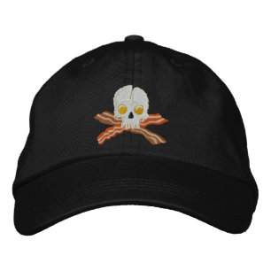 Bacon Crossbones Eggs Skull Embroidery Embroidered Hat