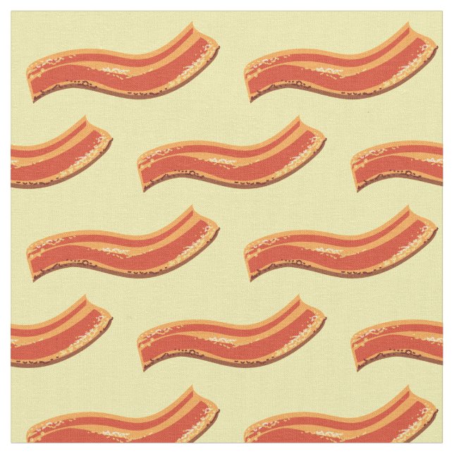 Bacon Cute Breakfast Kids Fabric (Close Up)