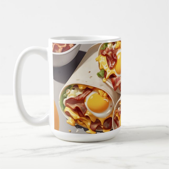 Bacon Egg Cheese Breakfast Wrap Coffee Mug (Left)