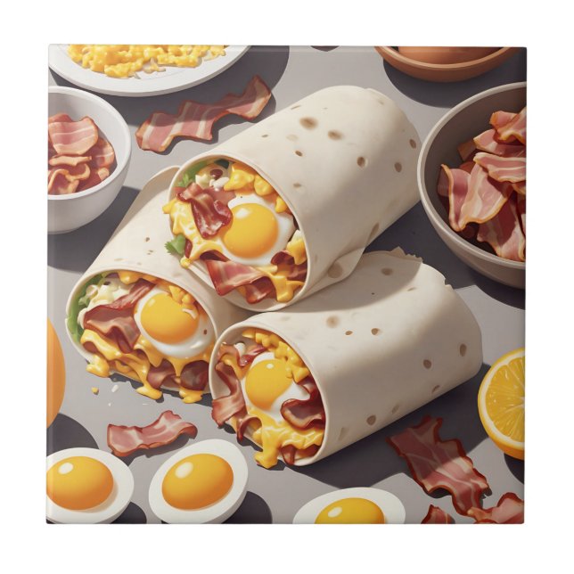 Bacon Egg Cheese Breakfast Wrap Tile (Front)