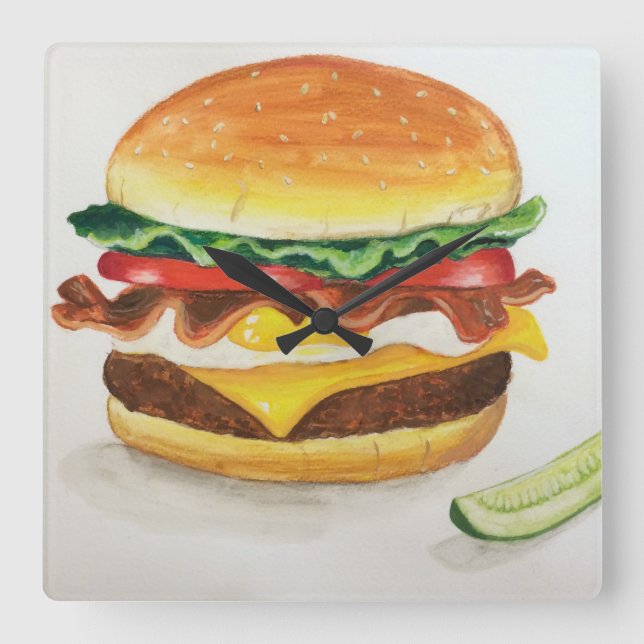 Bacon Egg Cheeseburger Clock (Front)