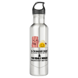 Bacon & egg talking 710 ml water bottle