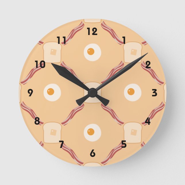 Bacon, Eggs and Toast Round Clock (Front)